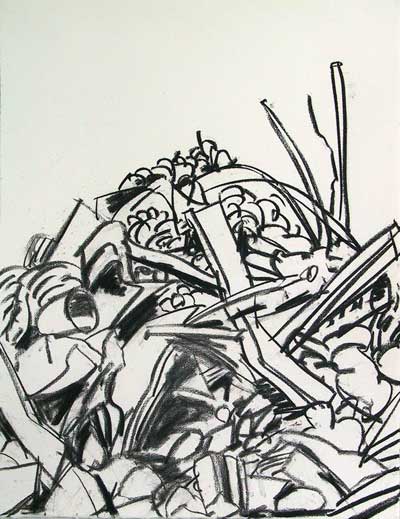 Larry Abramson Charcoal on Paper IX  65x50cm 2002