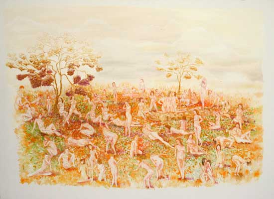 בן בן רון , 72 בתולות , שמן על בד , אוסף דפנה ושלמה גרוס , 2009